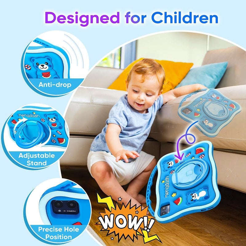 MengDash Kids Tablet, 10.1 inch Tablet for Kids 3-10, Educational Learning Toddler Tablet Android 14, 8(4+4) GB RAM+64GB ROM Storage, 5G WiFi, Baby Girl boy Gift (Blue) - Image 4